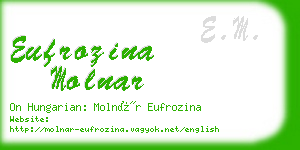 eufrozina molnar business card